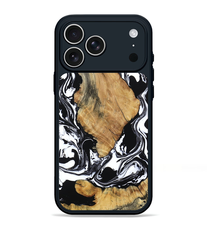 iPhone 17 Pro Max Wood Phone Case - Briar (Black & White, 794626)