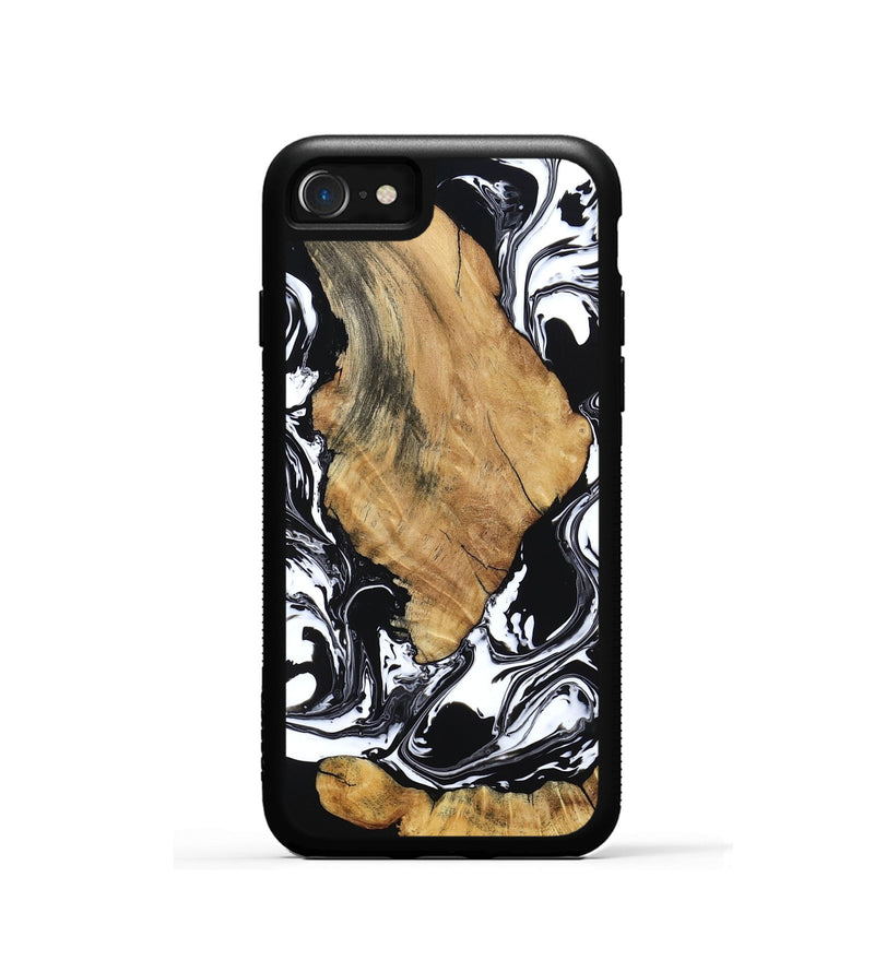 iPhone SE Wood Phone Case - Briar (Black & White, 794626)