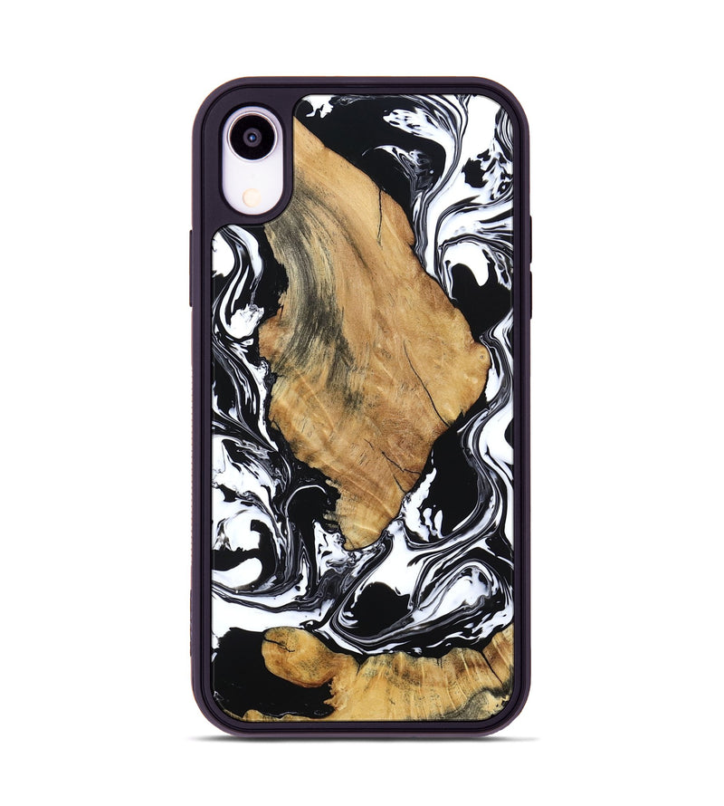 iPhone Xr Wood Phone Case - Briar (Black & White, 794626)