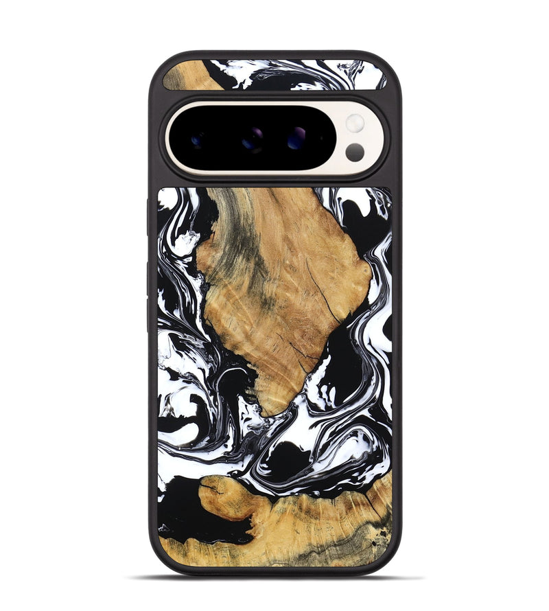 Pixel 9 Wood Phone Case - Briar (Black & White, 794626)