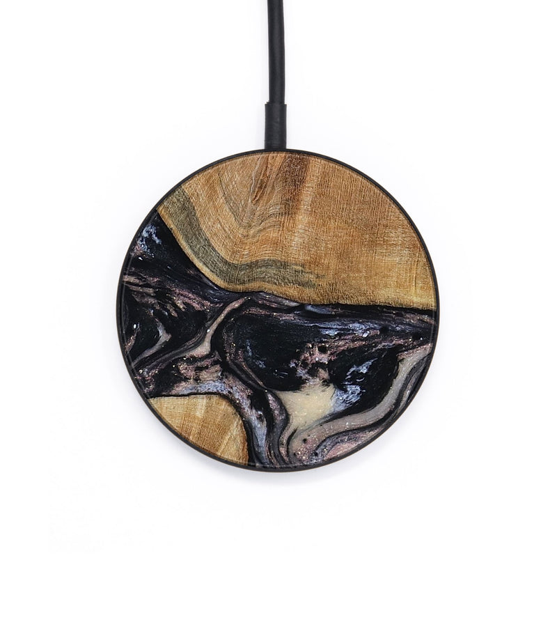 Circle Wood Wireless Charger - Naima (Black & White, 794627)