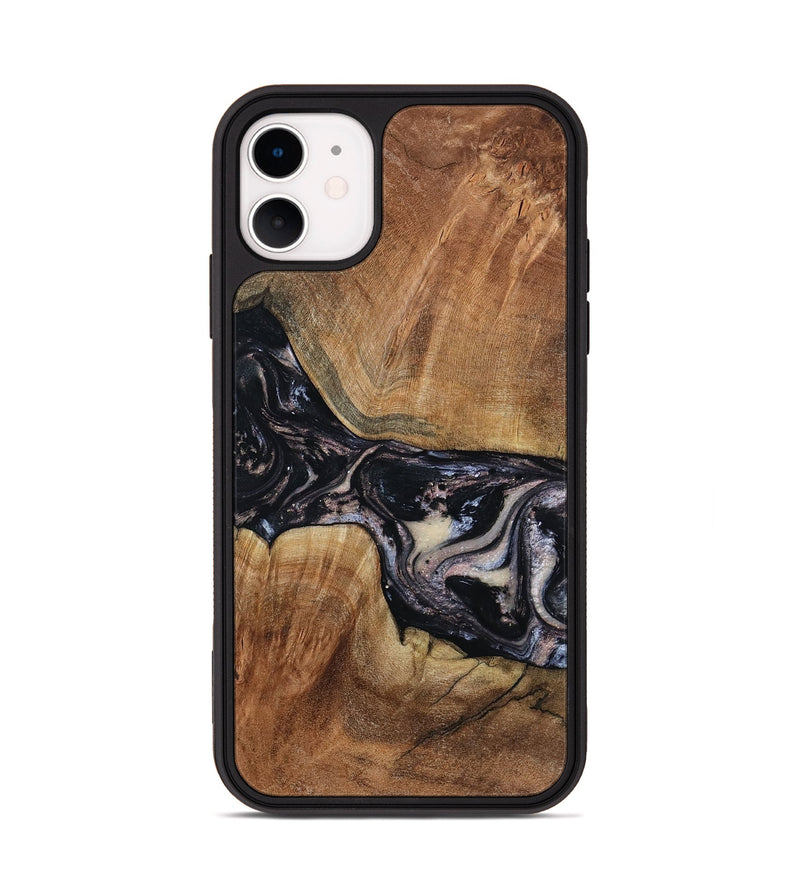 iPhone 11 Wood Phone Case - Naima (Black & White, 794627)