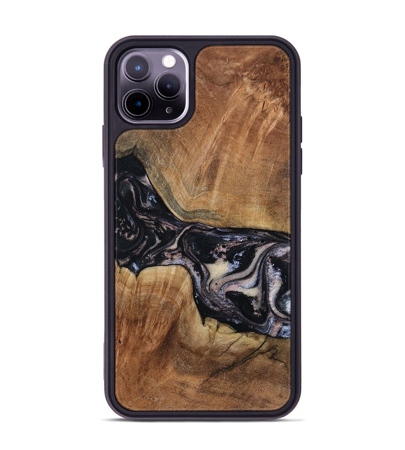 iPhone 11 Pro Max Wood Phone Case - Naima (Black & White, 794627)