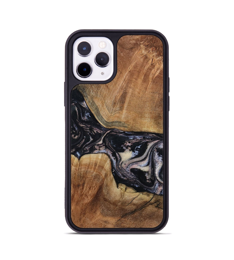 iPhone 11 Pro Wood Phone Case - Naima (Black & White, 794627)