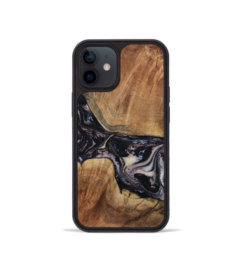 iPhone 12 mini Wood Phone Case - Naima (Black & White, 794627)