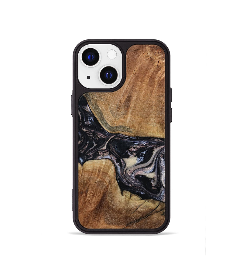 iPhone 13 mini Wood Phone Case - Naima (Black & White, 794627)