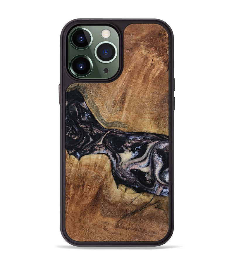 iPhone 13 Pro Max Wood Phone Case - Naima (Black & White, 794627)