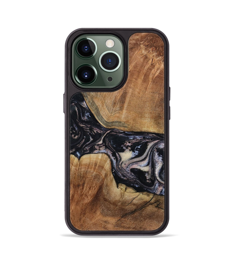 iPhone 13 Pro Wood Phone Case - Naima (Black & White, 794627)