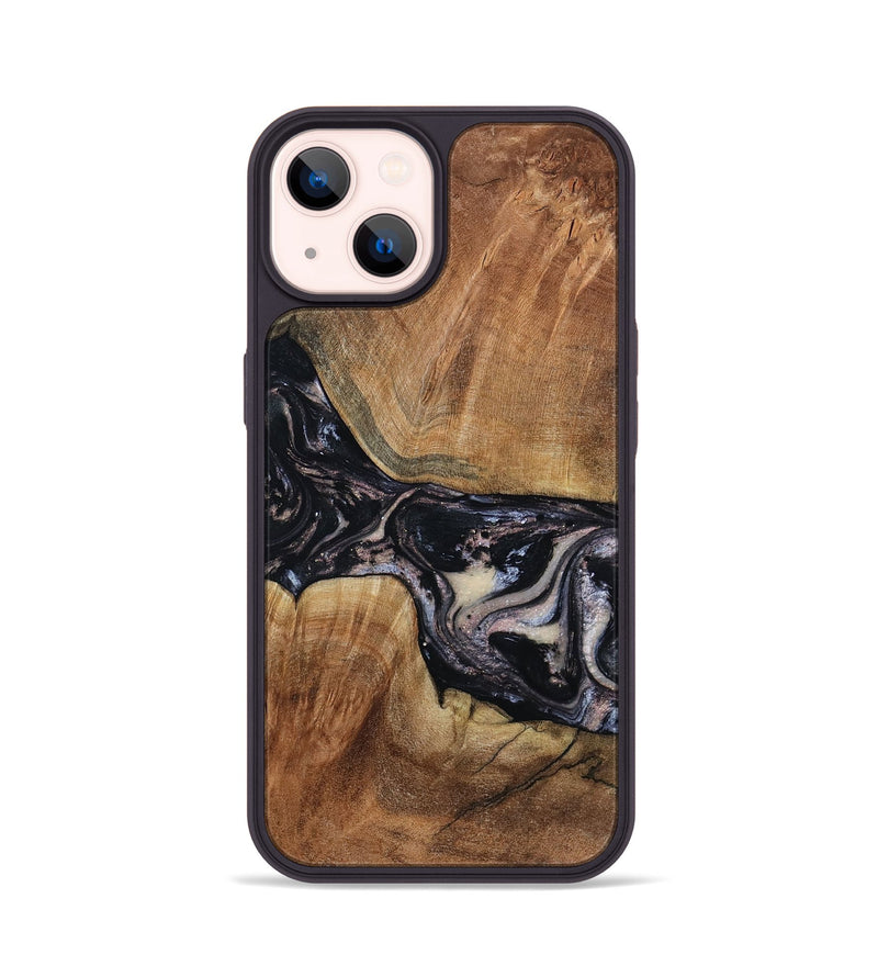 iPhone 14 Wood Phone Case - Naima (Black & White, 794627)