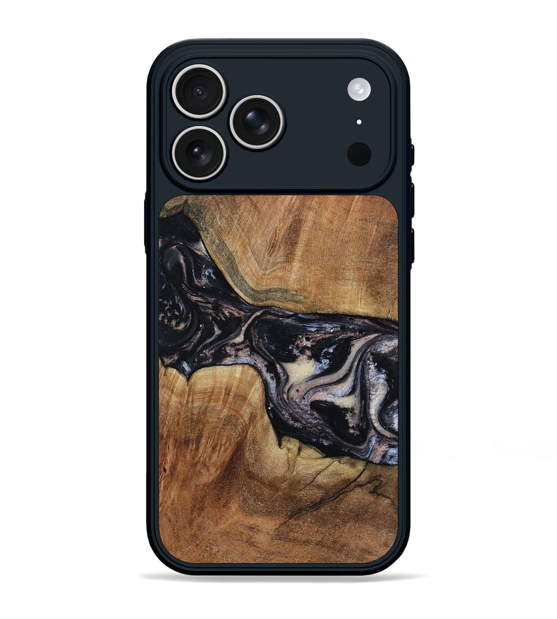 iPhone 17 Pro Max Wood Phone Case - Naima (Black & White, 794627)
