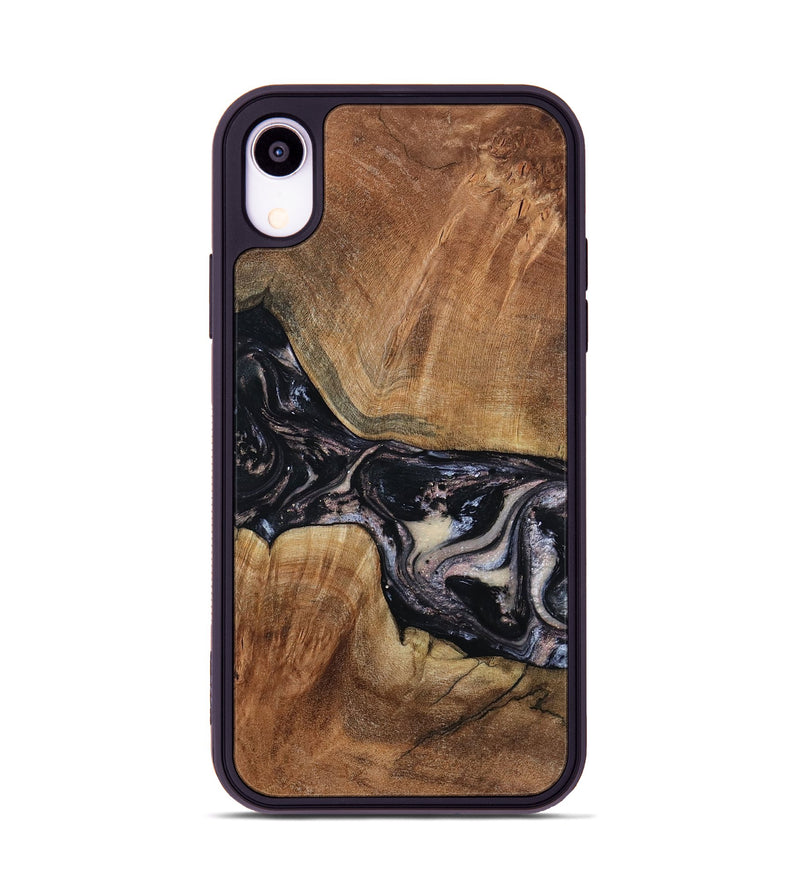 iPhone Xr Wood Phone Case - Naima (Black & White, 794627)