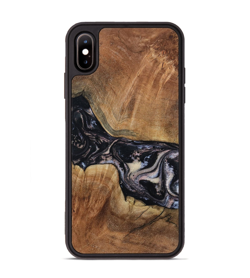 iPhone Xs Max Wood Phone Case - Naima (Black & White, 794627)