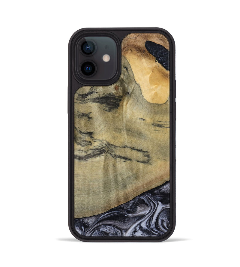 iPhone 12 Wood Phone Case - Raegan (Black & White, 794629)
