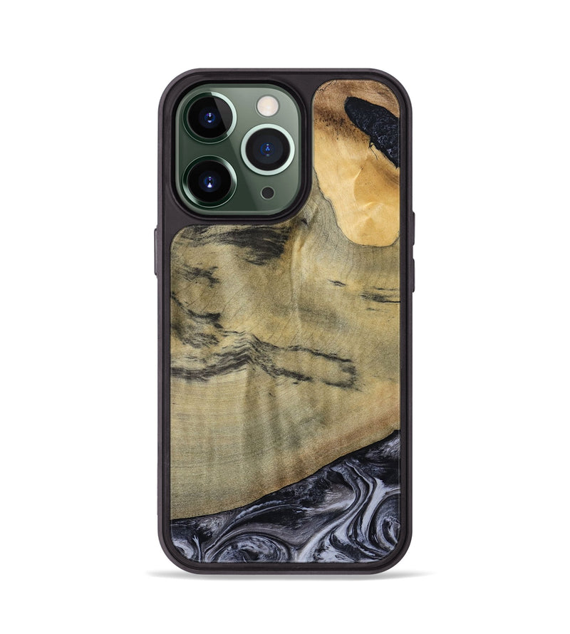 iPhone 13 Pro Wood Phone Case - Raegan (Black & White, 794629)