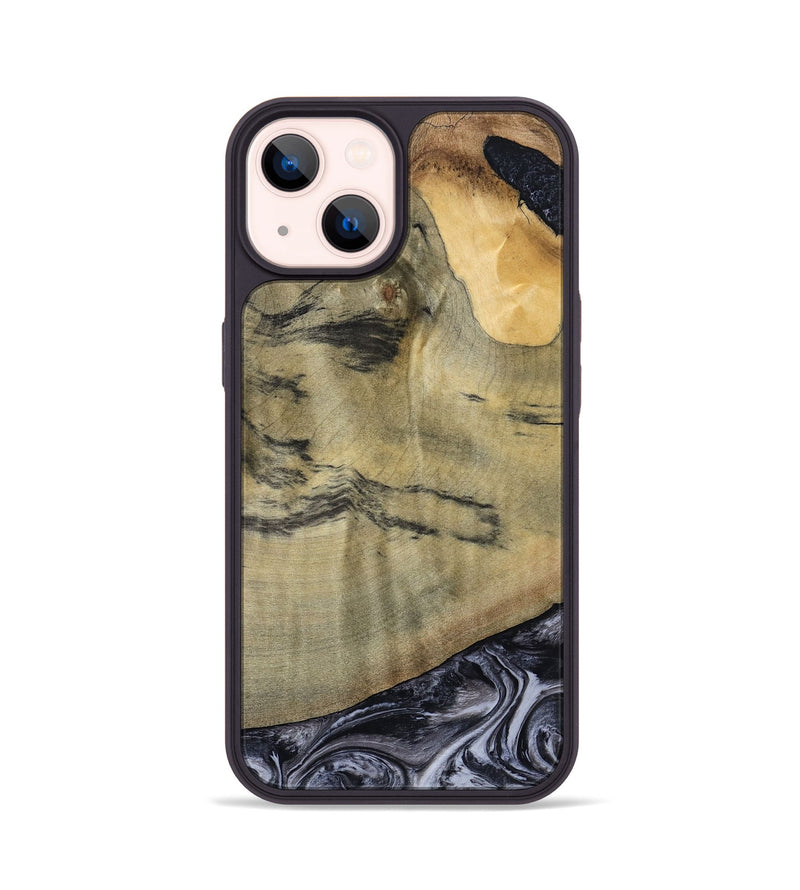 iPhone 14 Wood Phone Case - Raegan (Black & White, 794629)