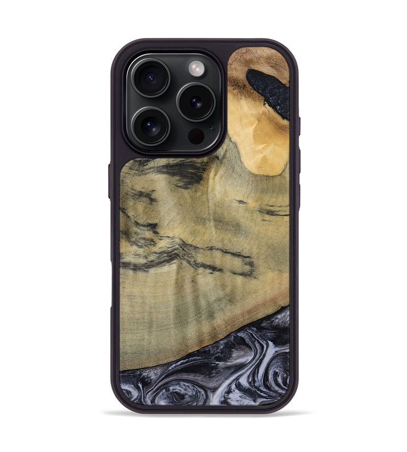 iPhone 16 Pro Wood Phone Case - Raegan (Black & White, 794629)