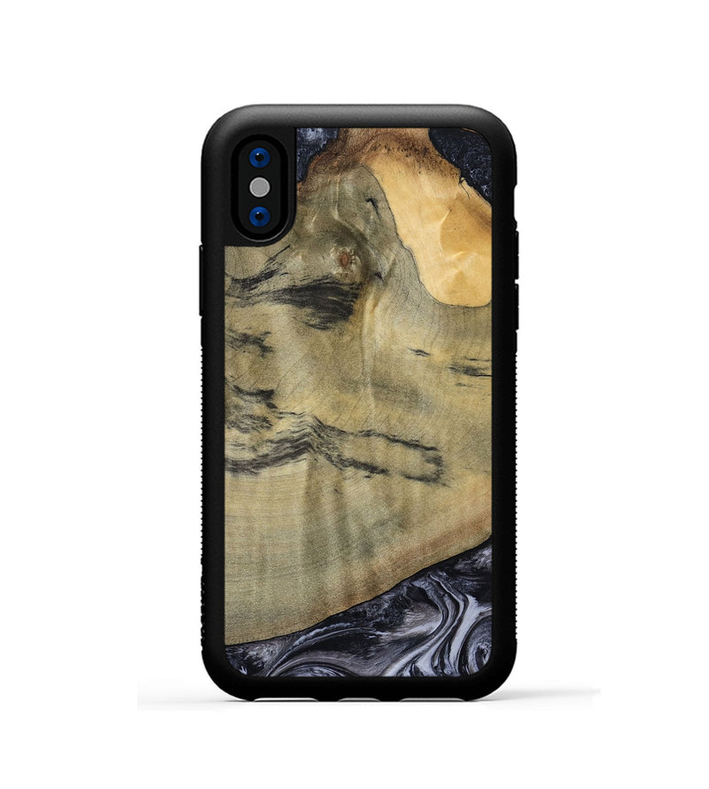 iPhone Xs Wood Phone Case - Raegan (Black & White, 794629)