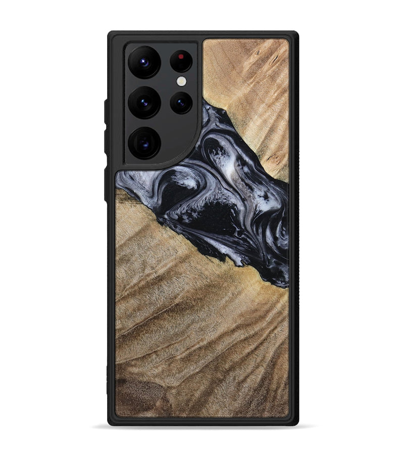 Galaxy S22 Ultra Wood Phone Case - Rita (Black & White, 794632)