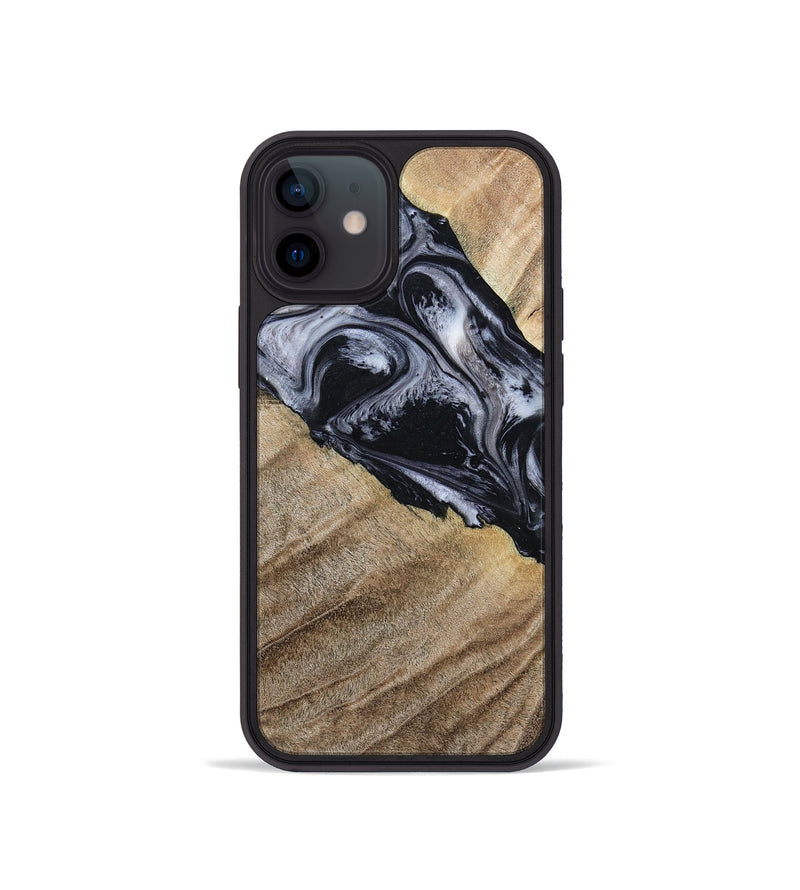 iPhone 12 mini Wood Phone Case - Rita (Black & White, 794632)