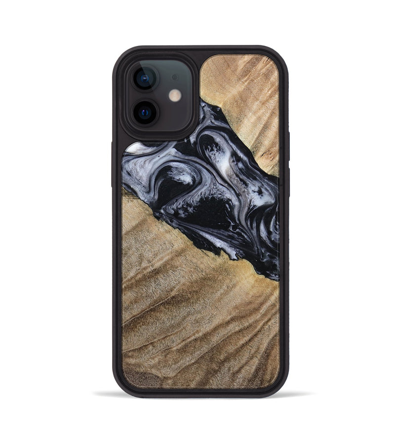 iPhone 12 Wood Phone Case - Rita (Black & White, 794632)