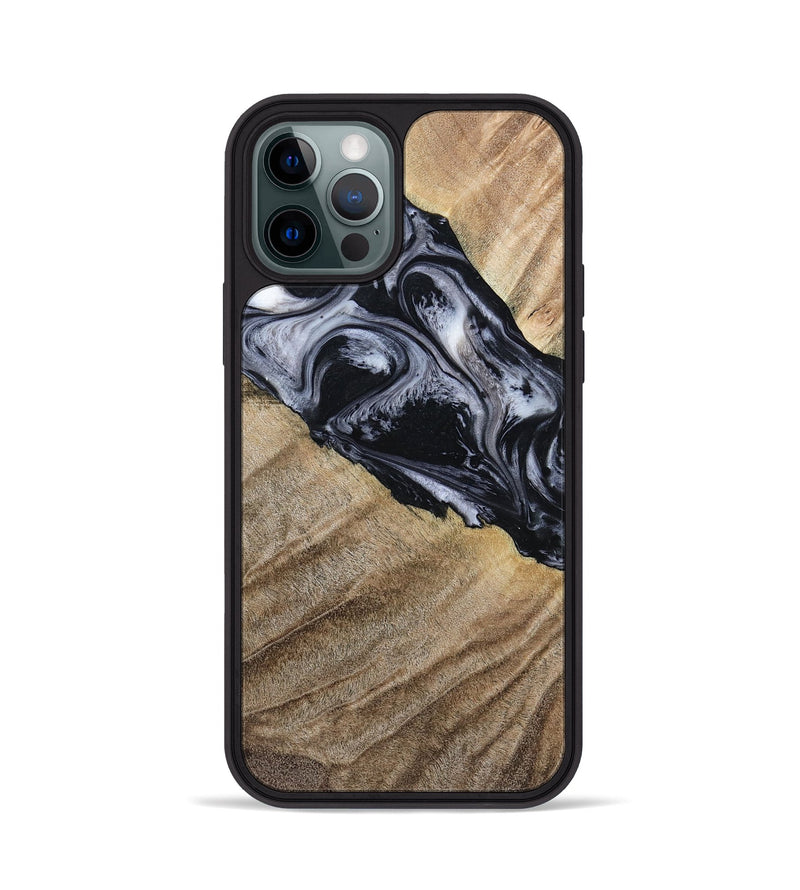 iPhone 12 Pro Wood Phone Case - Rita (Black & White, 794632)
