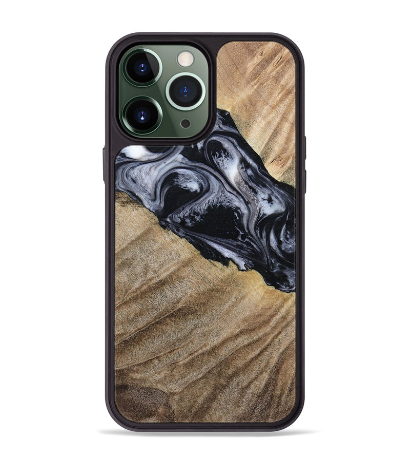iPhone 13 Pro Max Wood Phone Case - Rita (Black & White, 794632)