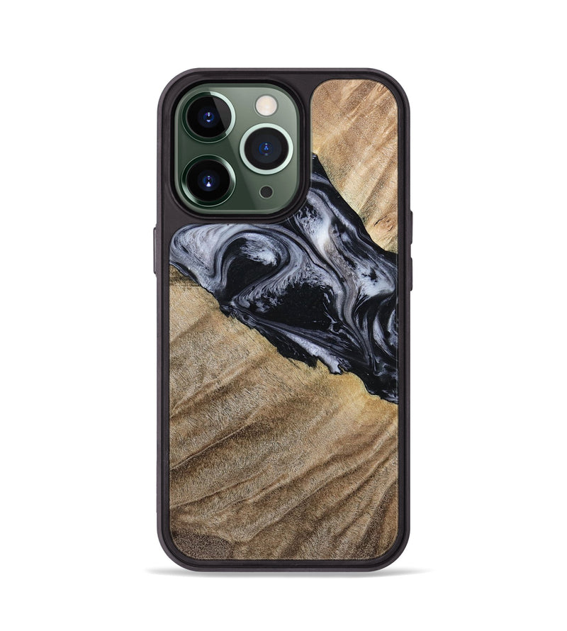 iPhone 13 Pro Wood Phone Case - Rita (Black & White, 794632)
