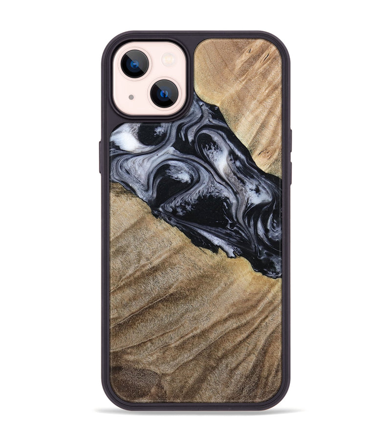 iPhone 14 Plus Wood Phone Case - Rita (Black & White, 794632)