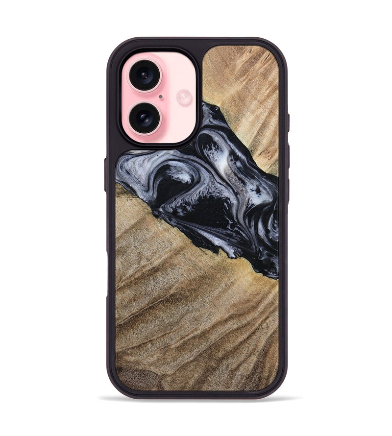 iPhone 16 Wood Phone Case - Rita (Black & White, 794632)