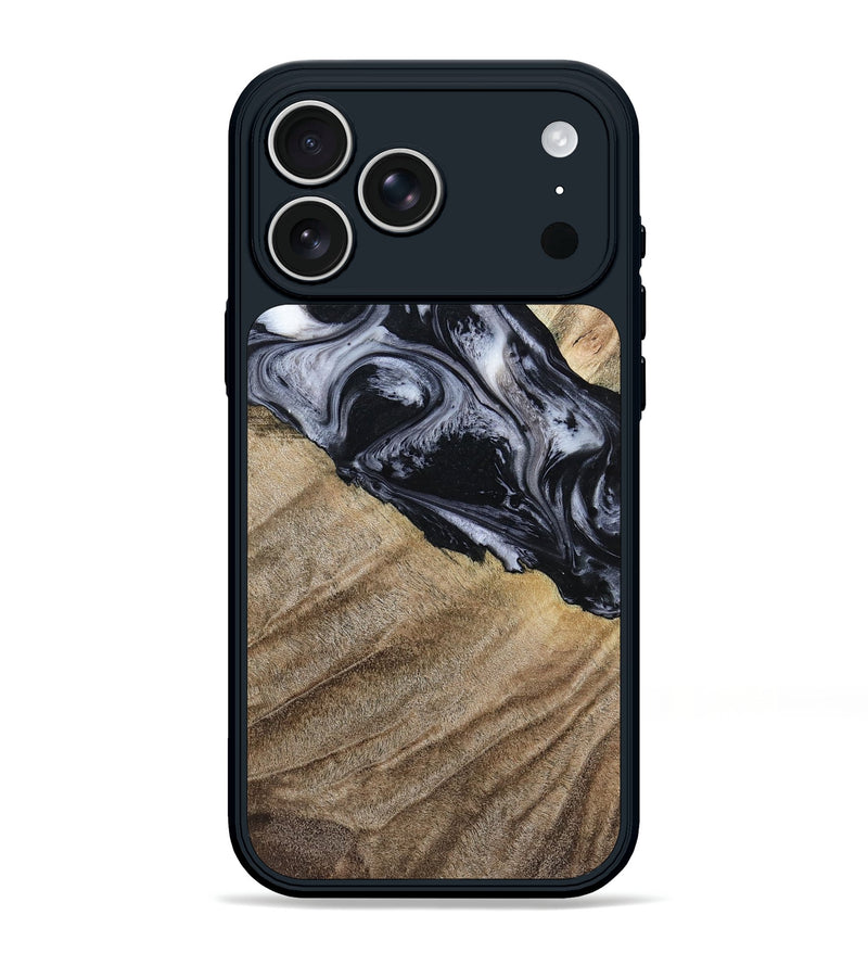 iPhone 17 Pro Max Wood Phone Case - Rita (Black & White, 794632)