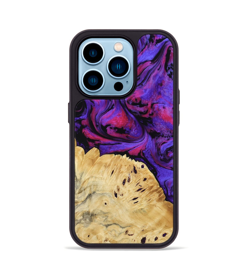 iPhone 14 Pro Wood Phone Case - Shelley (Purple, 794634)
