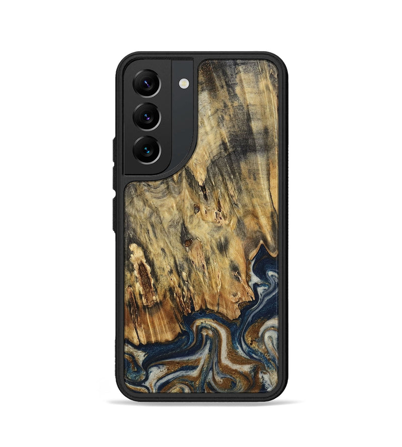 Galaxy S22 Wood Phone Case - Laylani (Teal & Gold, 794638)