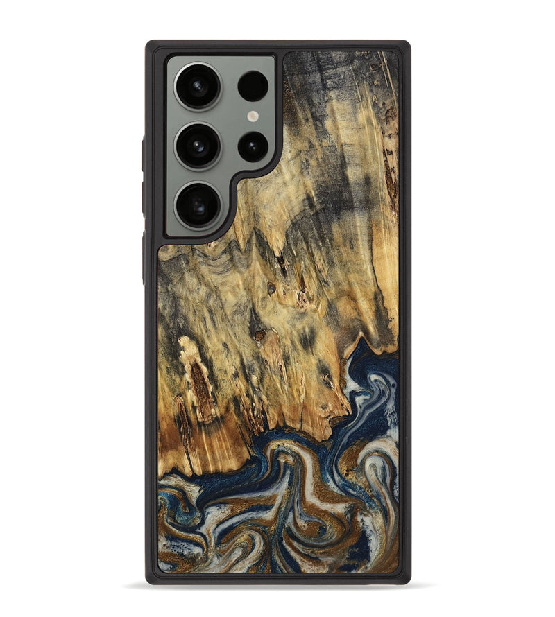 Galaxy S23 Ultra Wood Phone Case - Laylani (Teal & Gold, 794638)
