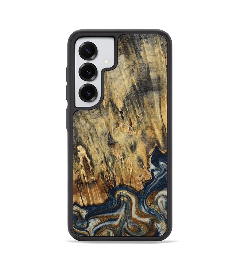 Galaxy S25 Wood Phone Case - Laylani (Teal & Gold, 794638)