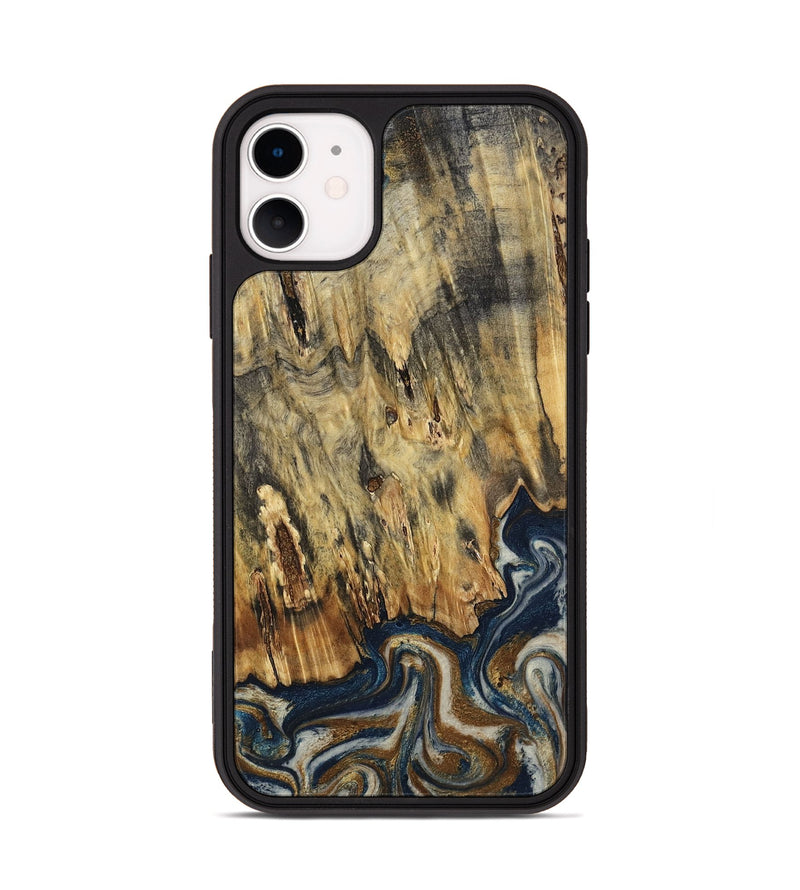 iPhone 11 Wood Phone Case - Laylani (Teal & Gold, 794638)