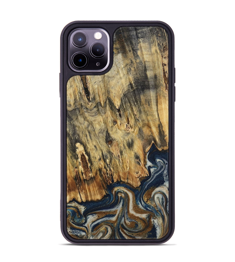 iPhone 11 Pro Max Wood Phone Case - Laylani (Teal & Gold, 794638)