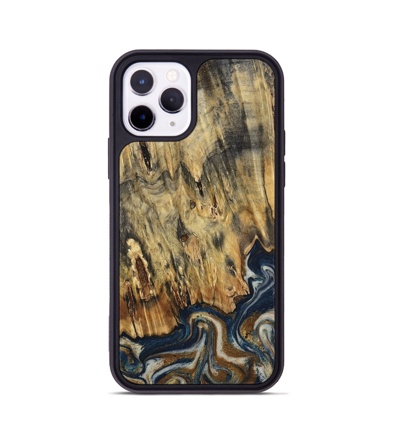 iPhone 11 Pro Wood Phone Case - Laylani (Teal & Gold, 794638)
