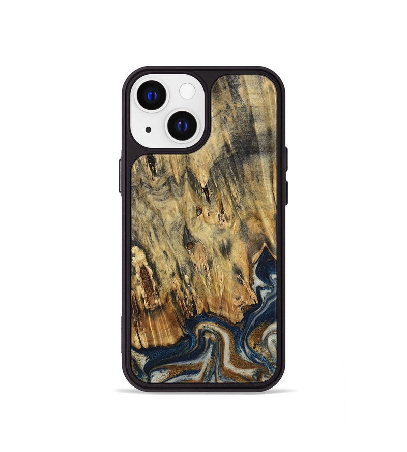 iPhone 13 mini Wood Phone Case - Laylani (Teal & Gold, 794638)