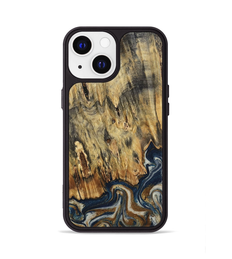 iPhone 13 Wood Phone Case - Laylani (Teal & Gold, 794638)