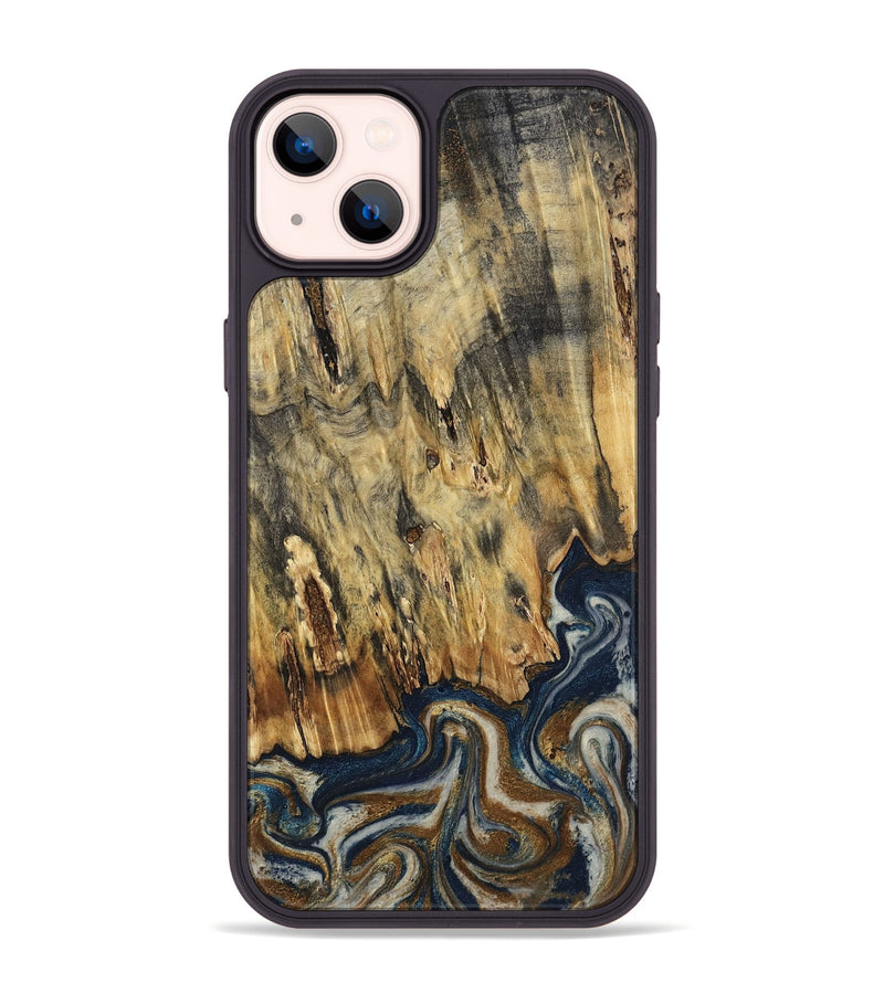 iPhone 14 Plus Wood Phone Case - Laylani (Teal & Gold, 794638)