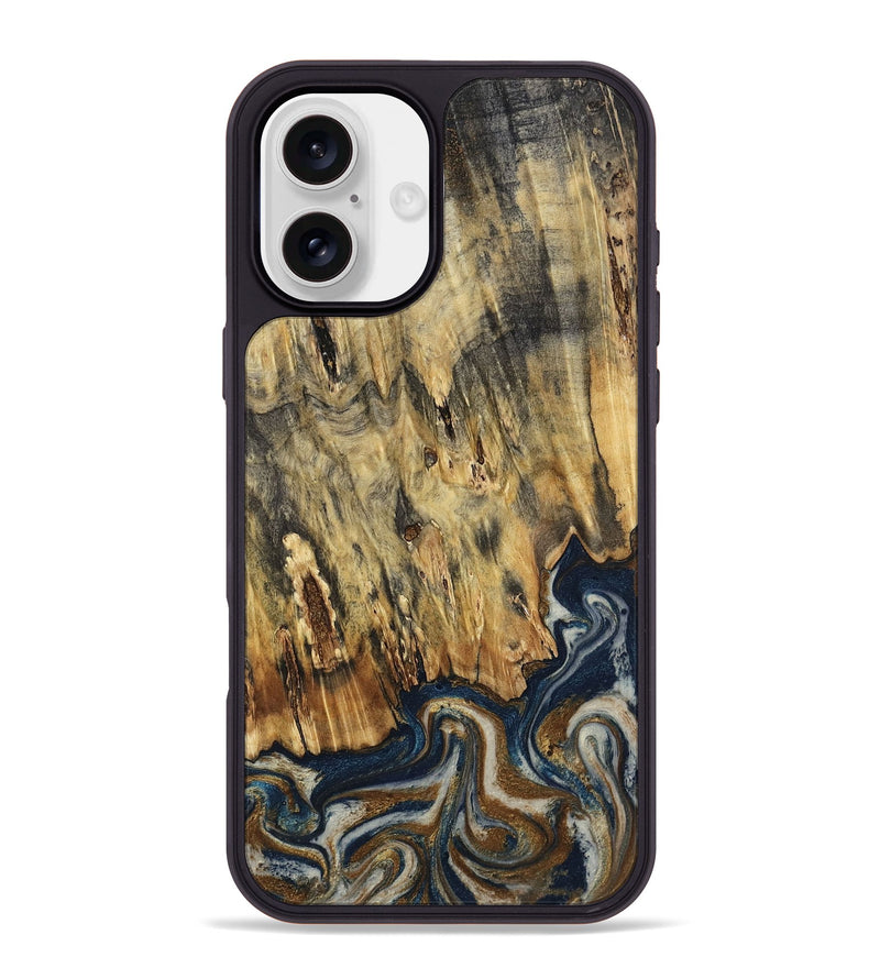 iPhone 16 Plus Wood Phone Case - Laylani (Teal & Gold, 794638)
