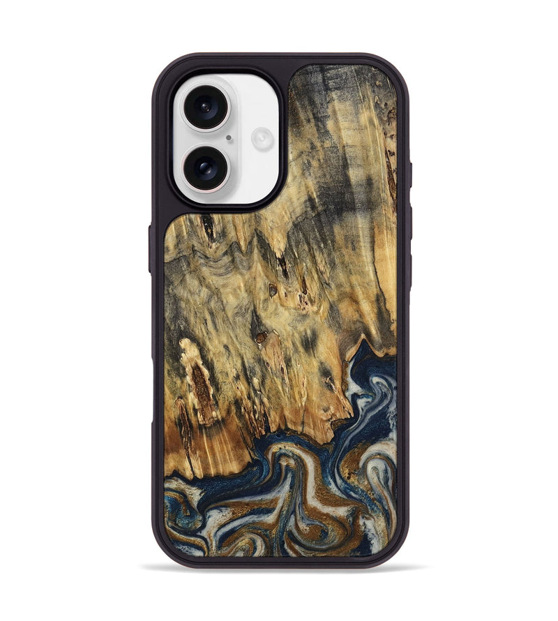 iPhone 17 Wood Phone Case - Laylani (Teal & Gold, 794638)
