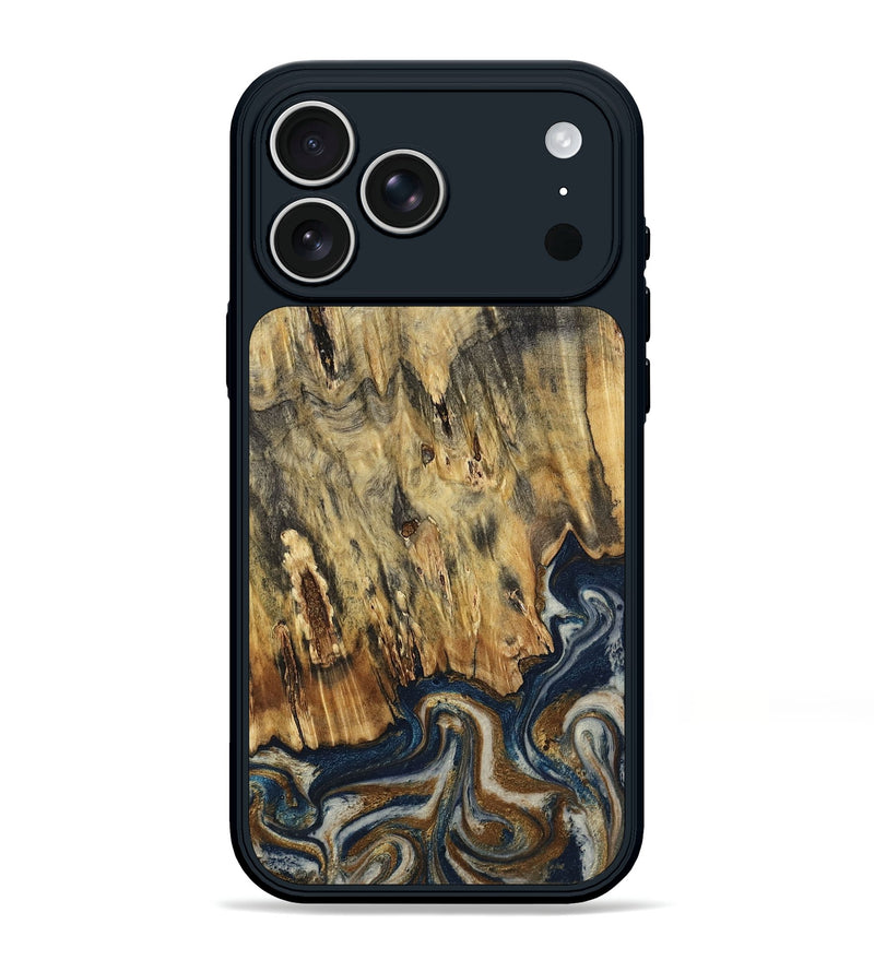 iPhone 17 Pro Max Wood Phone Case - Laylani (Teal & Gold, 794638)