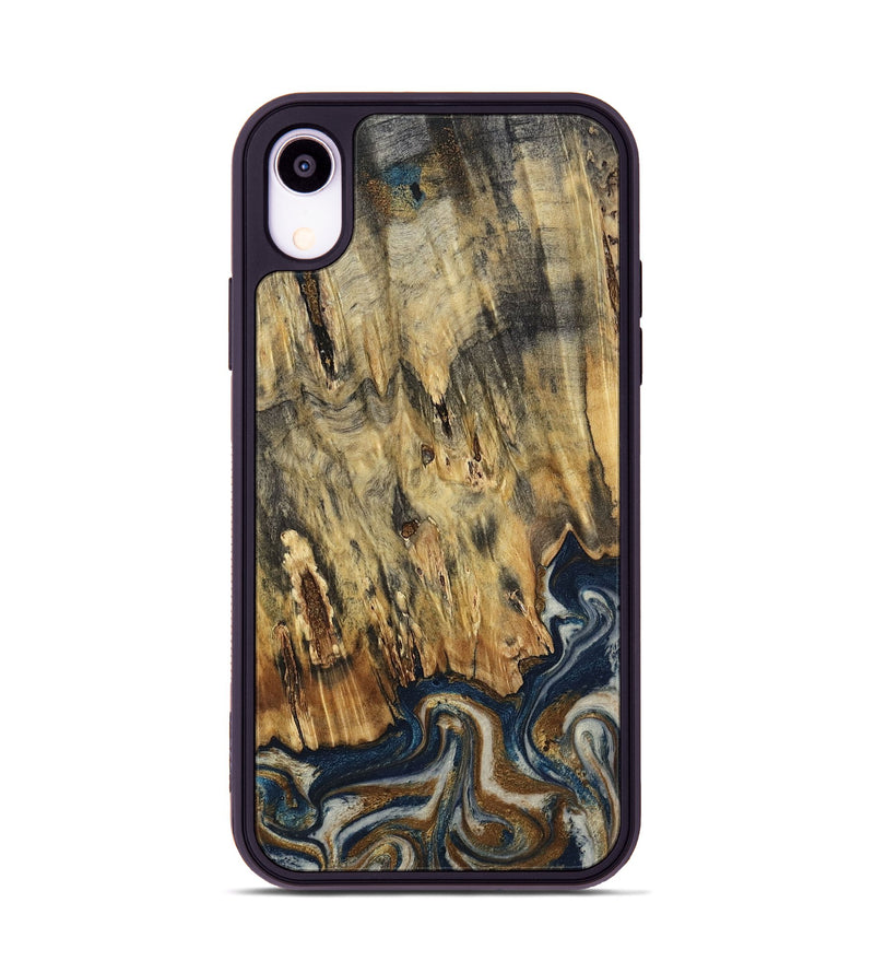 iPhone Xr Wood Phone Case - Laylani (Teal & Gold, 794638)