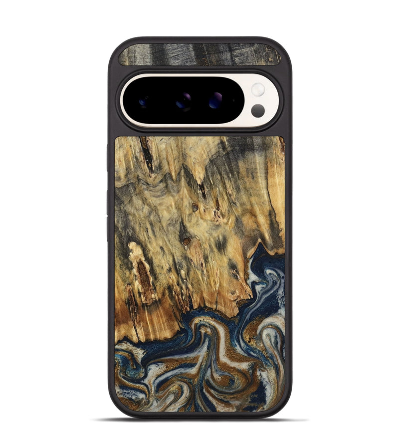 Pixel 9 Wood Phone Case - Laylani (Teal & Gold, 794638)
