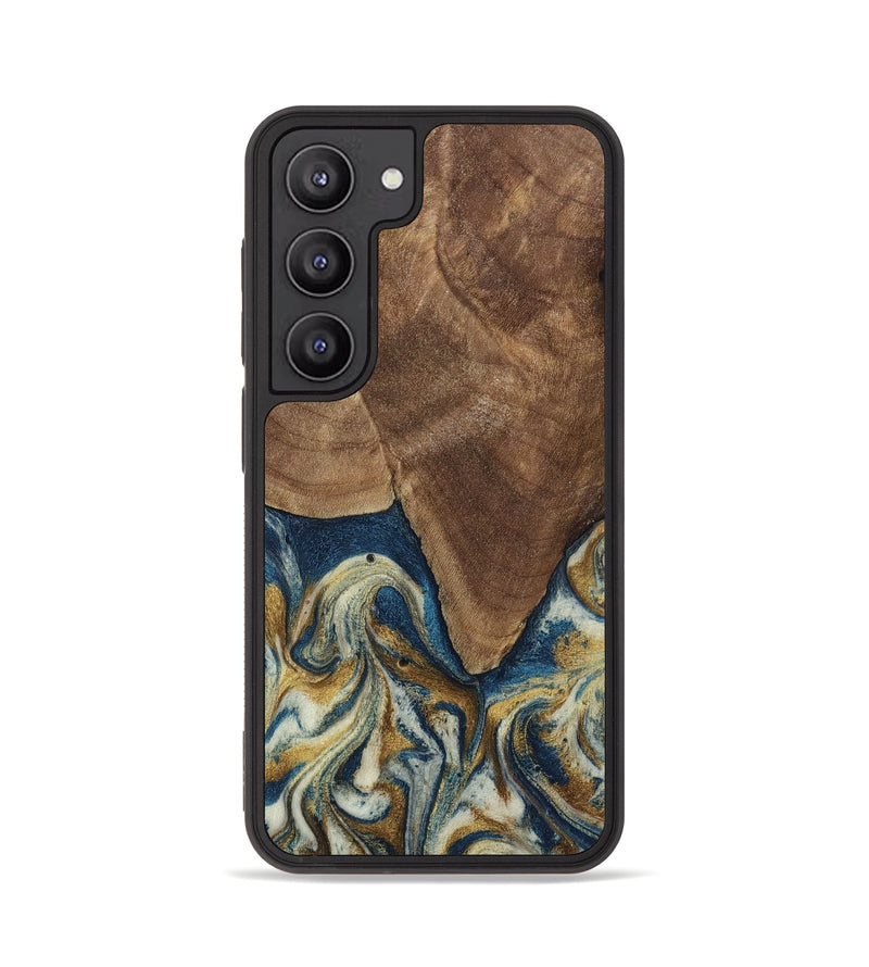 Galaxy S23 Wood Phone Case - Jamel (Teal & Gold, 794648)