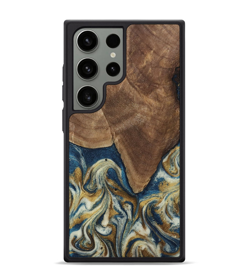 Galaxy S24 Ultra Wood Phone Case - Jamel (Teal & Gold, 794648)
