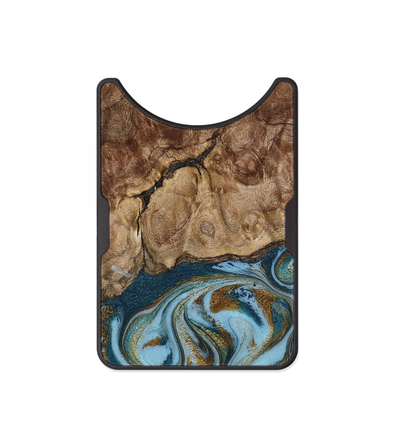 Alloy Wood Wallet - Tarsha (Teal & Gold, 794652)