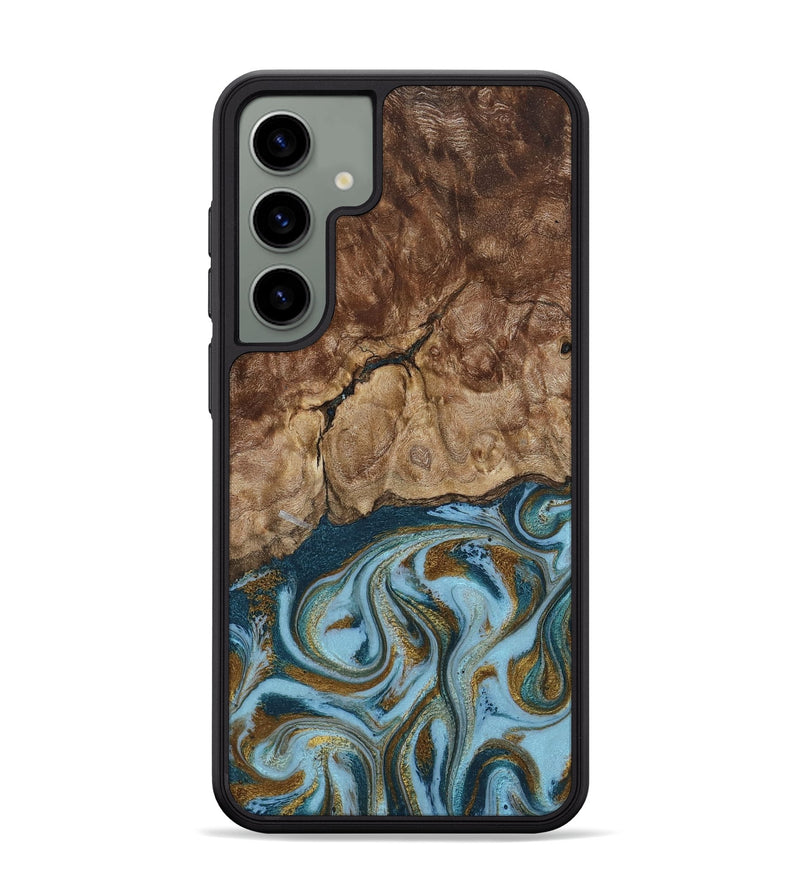 Galaxy S24 Plus Wood Phone Case - Tarsha (Teal & Gold, 794652)