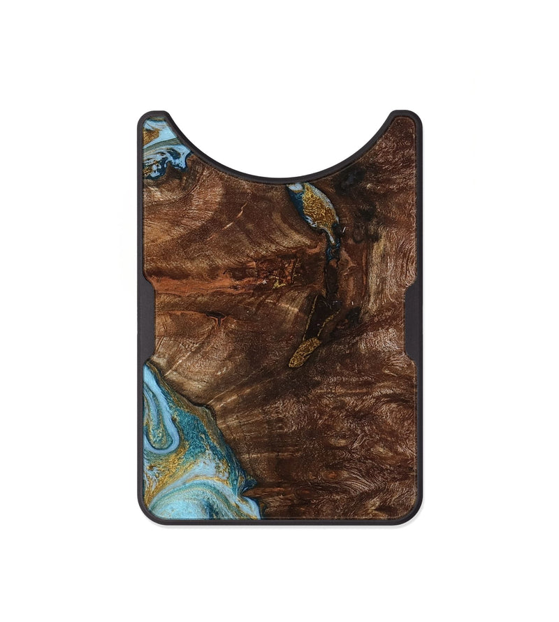 Alloy Wood Wallet - Tommie (Teal & Gold, 794653)